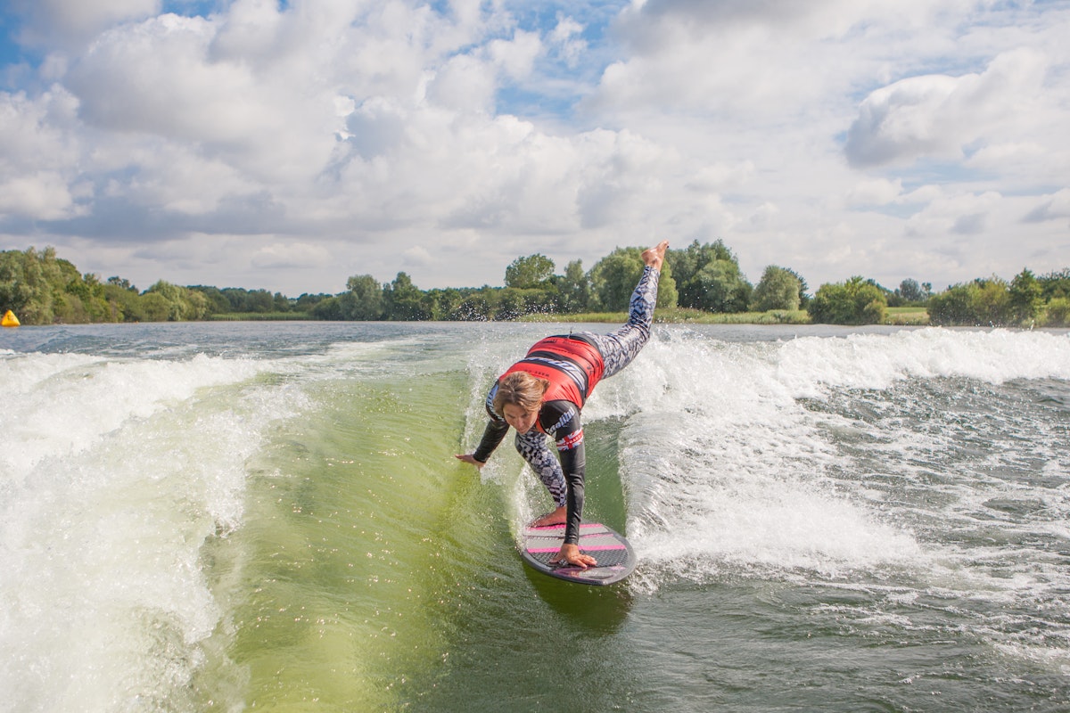 Sam Buckles at the 2023 Malibu Boats UK Wakesurf Nationals
